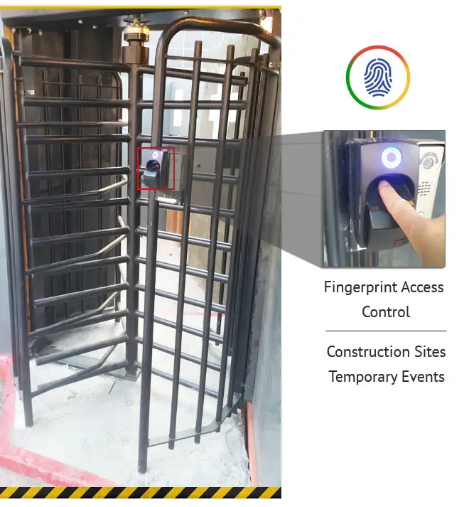 Fingerprint Turnstile Reader — Construction Site Biometric Access Control